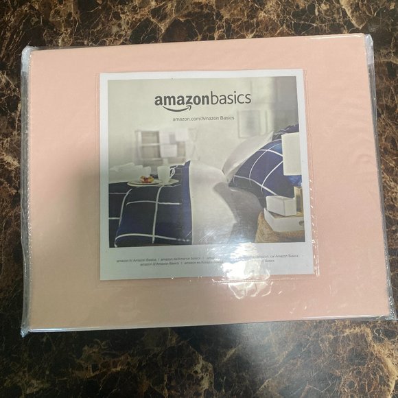 Amazon Basics Cal King Ultra-Soft Fitted Sheet, Blush Baby Pink - Picture 1 of 2